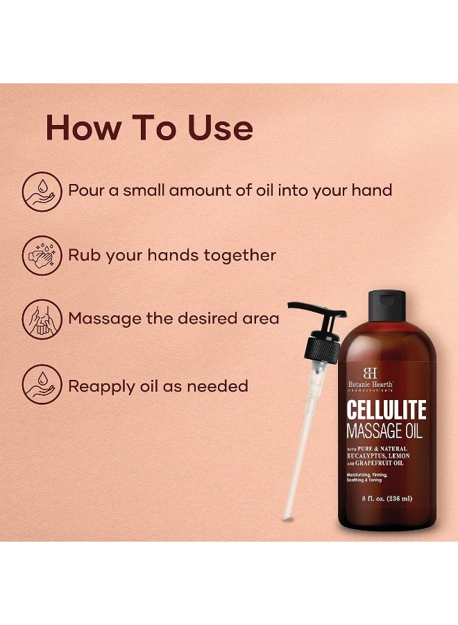 Botanic Hearth Cellulite Massage Oil - Cellulite Oil for Thighs - Unique Blend of Massage Essential Oils - Improves Skin Tone, Skin Firmness & Tightness - 8 fl oz - Image 4